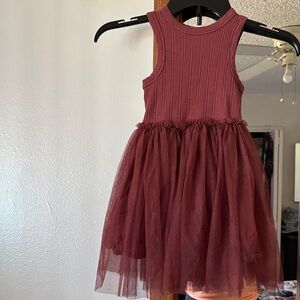 ToddlerTea Tutu Dress rust color Ribbed Tank Top & Lined Tulle Skirt 4T